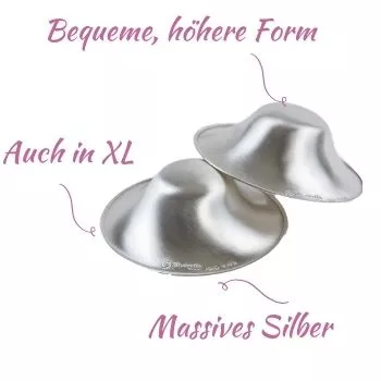 Vorteile von Silverette Silberhütchen: bequeme, höhere Form, massives Sterling-Silber